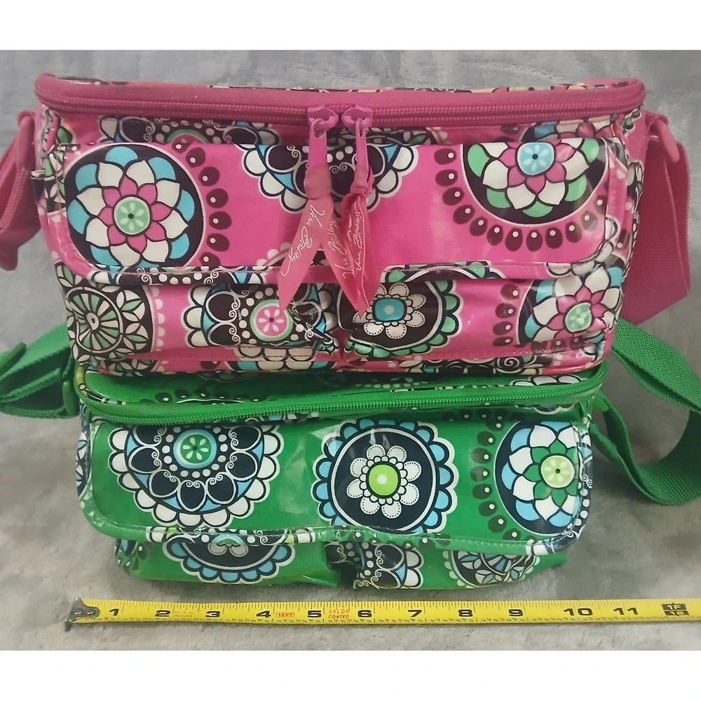 2 Vintage Vera Bradley Mini Cooler Lunch Bags Cupcakes Pink Green Retired 2007